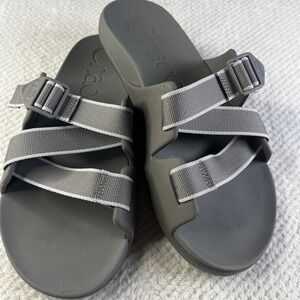 Chaco Chillos Slide Grey Mens Sandals Adjustable Straps Size 11 JCH107595